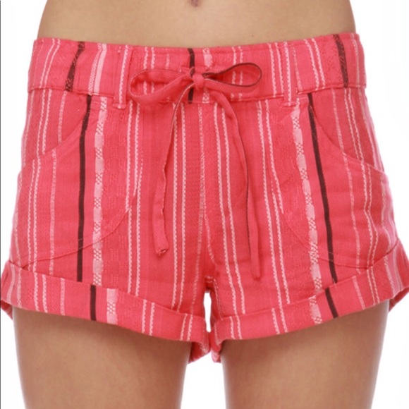 Roxy Nomad Stripe Coral Pink Beach Shorts - Picture 3 of 6